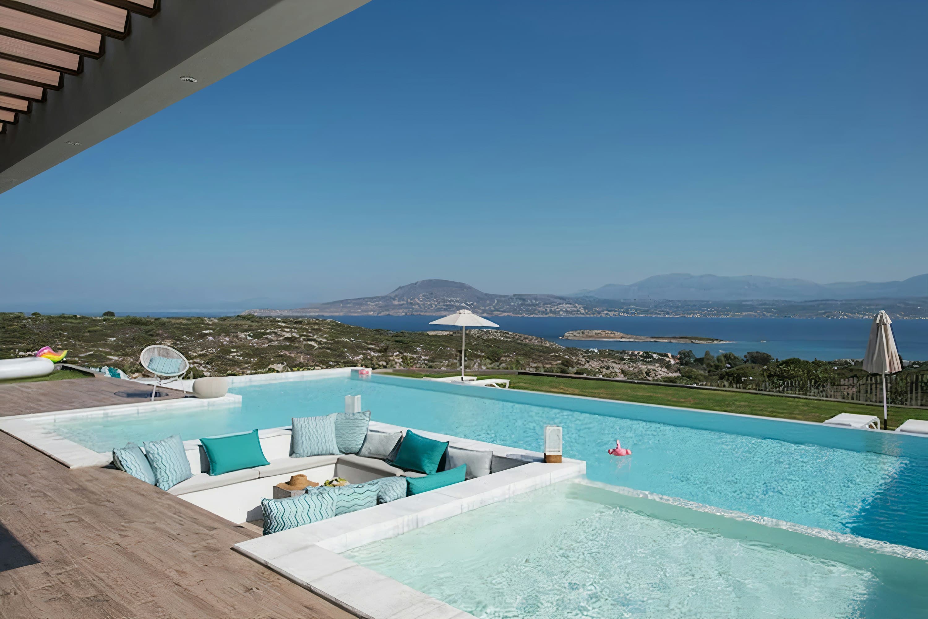 Back to the Sea infinity pool with sunken lounge, Santorini, Greece