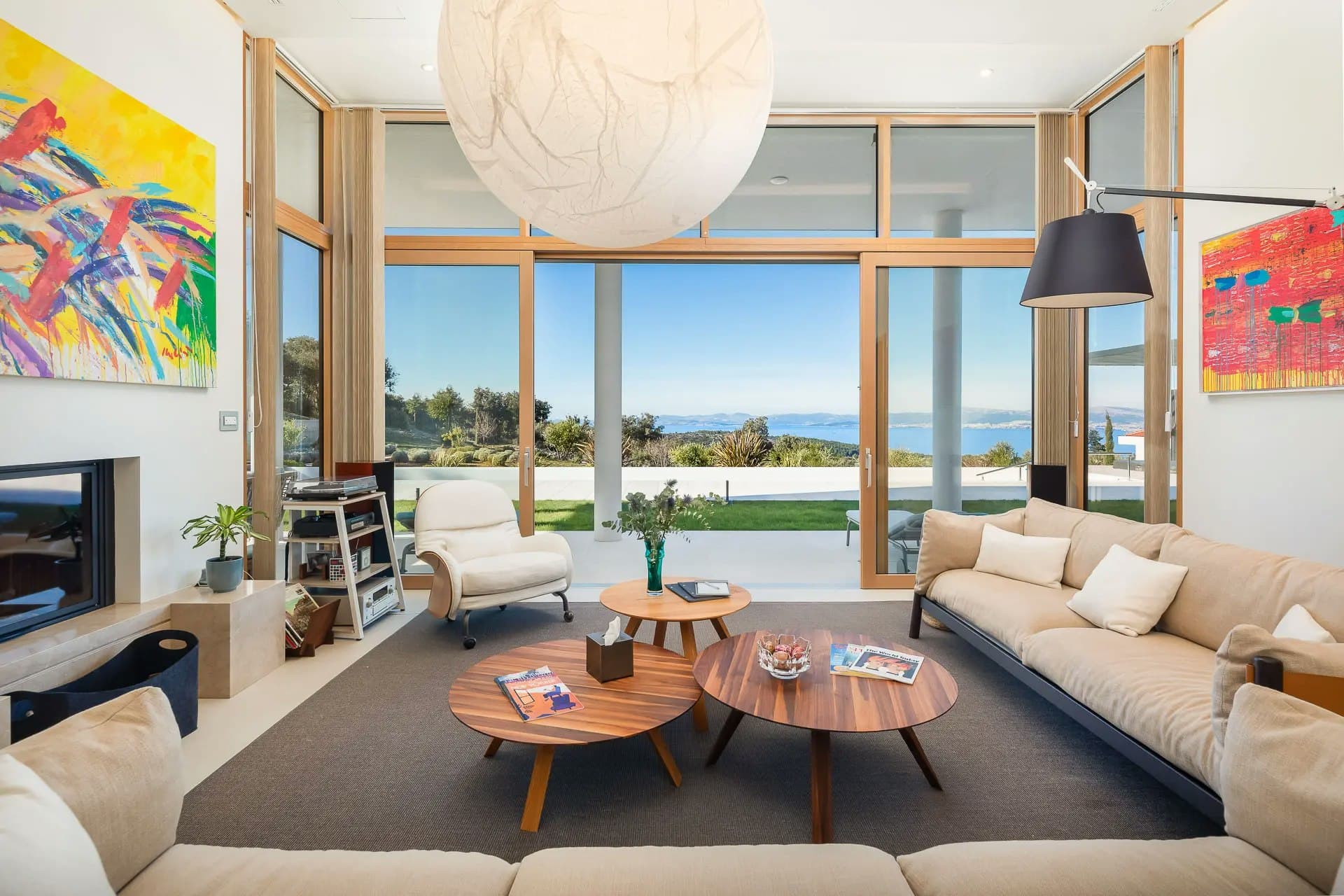 Flowers in the Breeze living room with coastal views, Supetar, Dalmatian Coast, Croatia