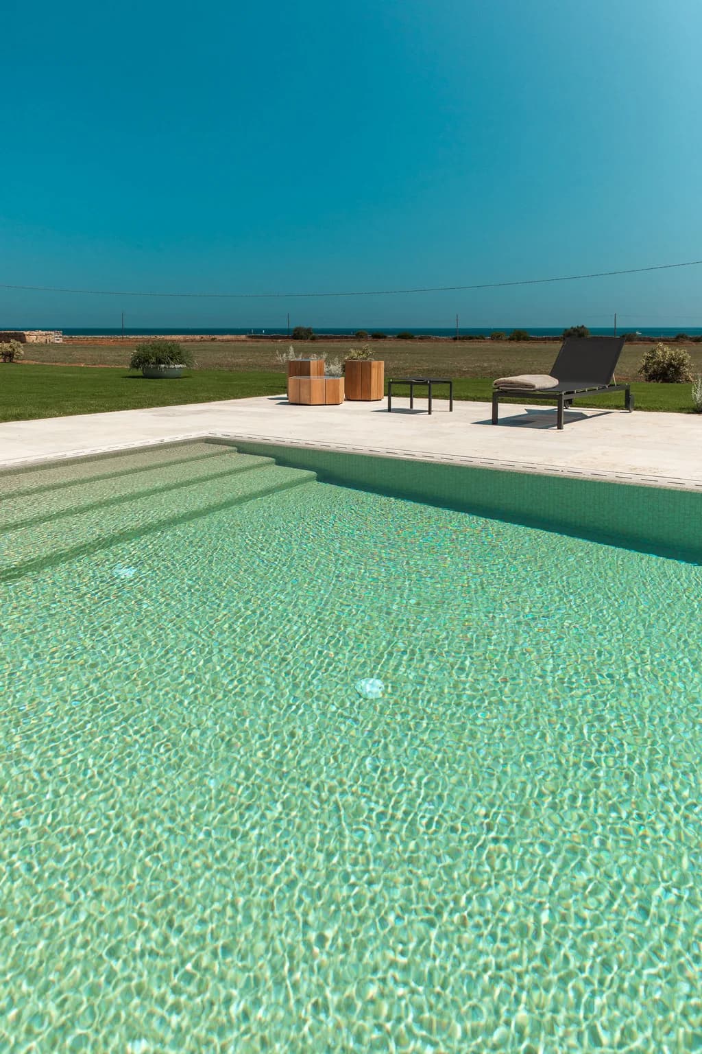 La Piccola Torre pool with panoramic Adriatic Sea view, Savelletri, Puglia, Italy