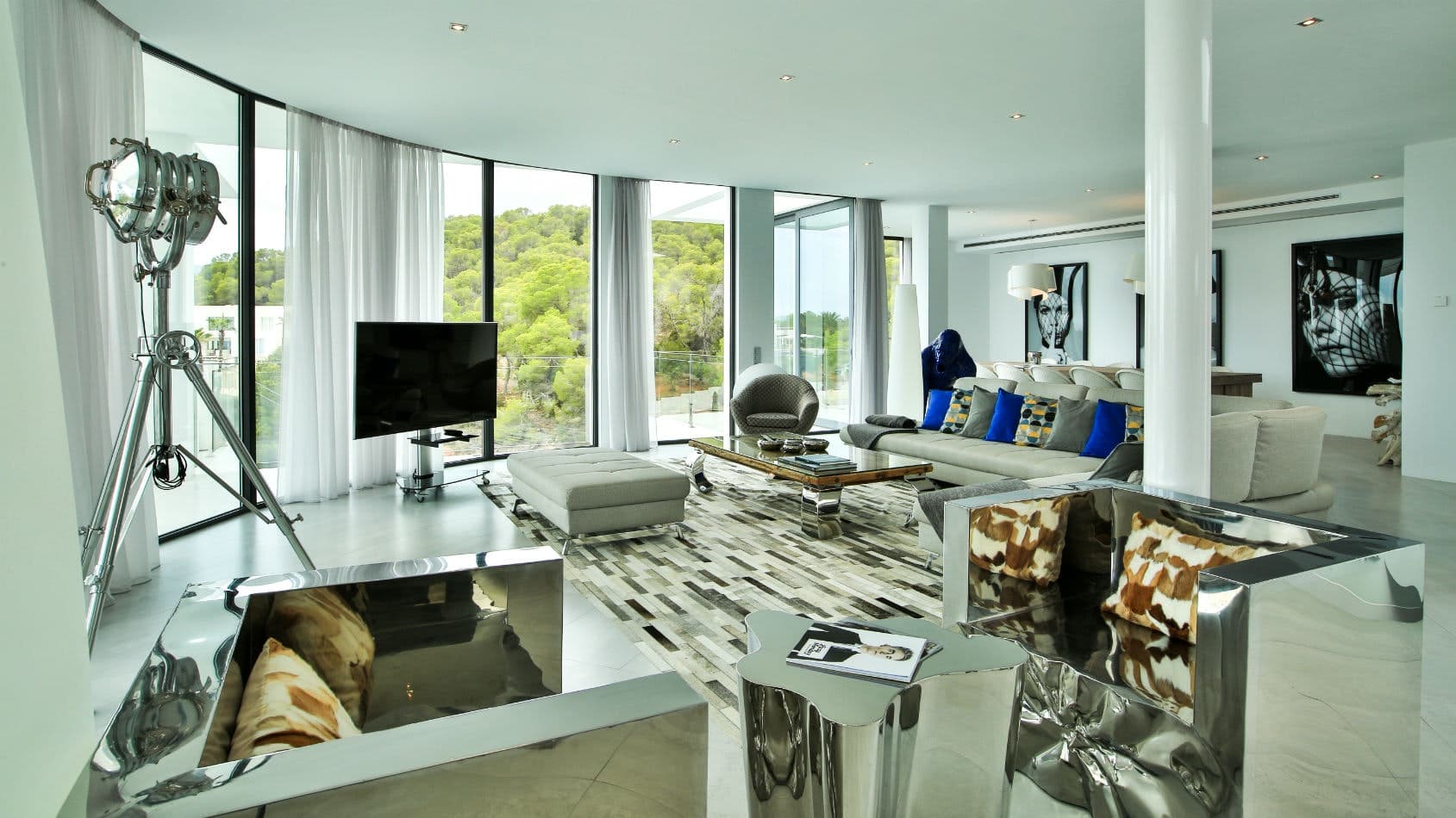 Baby, You Can Drive My Car living room with modern furnishings, Sant Josep de sa Talaia, Spain