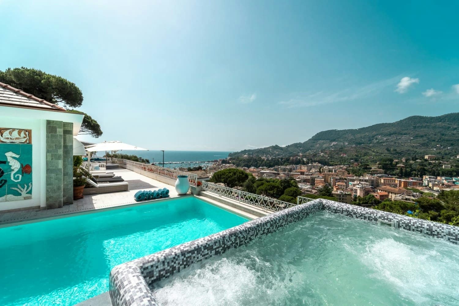 The Hillside Garden infinity pool overlooking the Ligurian Sea, Santa Margherita Ligure, Italy