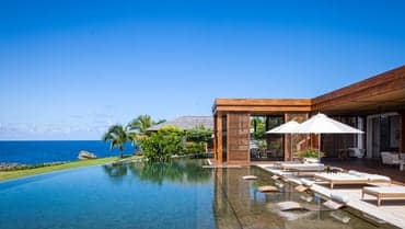 Villa Dolfina Cuartetera infinity pool terrace with Caribbean Sea views, La Romana, Dominican Republic