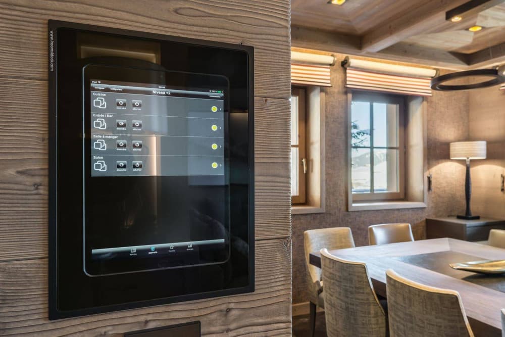 Courchevel 7 smart home iPad control panel for lighting and climate, Courchevel 1850, France